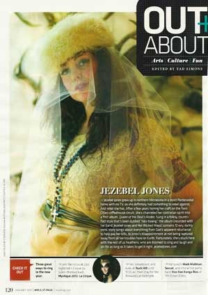 Jezebel Jones Feature, Mpls St. Paul Magazine, January 2012
