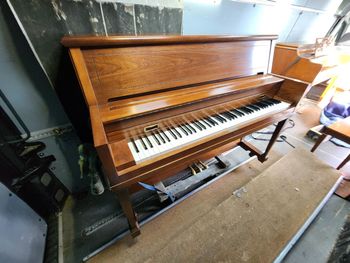 Just arrived 1/24/2023. 1977 Kohler and Campbell Professional series Studio. 45 inches tall by 58 inches wide by 24 inches deep. One owner, super clean. 900.00 Delivered, Pre-Tuned, 2 year warranty.