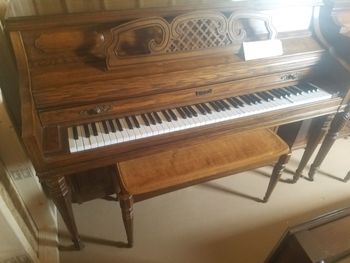 1998 Kimball Artist Console, matching bench, one owner, great condition, 900.00 delivered, tuned, warranty.