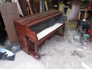 Shell built from another huge upright for The head and the heart band, chopped down and the keyboard area lowered 5 inches.