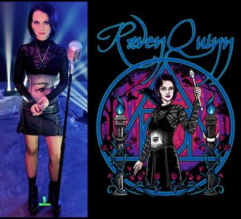 BTS shot from the "Alchemy ft. George Lynch" music video (left) - photo by Rob Jones. T-shirt and merch design entitled "The Magician" by Omnigraphicon (right)