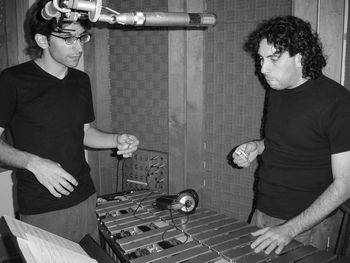 Tom Lynn and Nick Mancini during the recording of Kristin Bernardi's new record, Clinton Studios, NYC