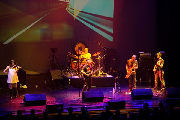 Moraine @ NEARfest 2010 - photo by Joe Del Tufo; visuals by Courtney Barnebey