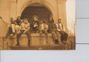 David Bryd and Oversoul.Left to right;Phil Perkins trpt,Abdul Hakim Gtr,Alan burroughs Gtr,David Byrd alto sax and Vocals,Doug Richardson tenor and sop sax, Hamid Drake drums and percussion,Will Howard Bass Photo by Anna Richardson