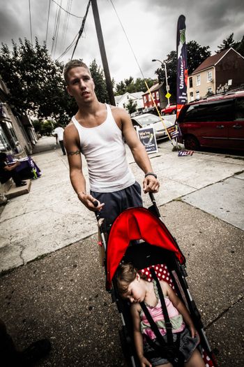 "I never wanted to be a bad father. My father was never there for me." Scott Spencer & daughter Anna, 400 E Patapsco