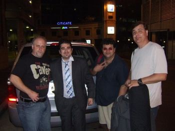 End of the Australian tour. Joe Pezzano (tour Manager, Rickey Cosentino and Me. Sydney, Aus. November 2009
