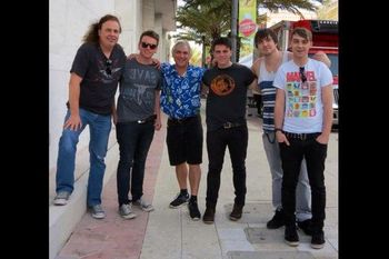 Hanging with one of the coolest new groups, "The Dunwells". Oh, and that's my buddy David G. in the nice blue shirt! 2/23/13