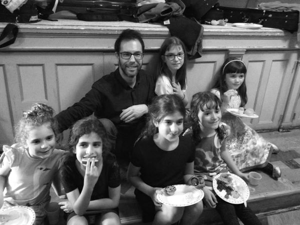 Happy students after class concert