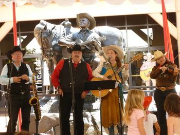 Chuckwagon Chuck, Outlaw, Miss Devon & Jean Sudbury at the Autry Museum of Western Heritage, Los Angeles, California on the National Day of the Cowboy 2012.