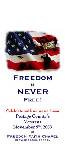 Download the template for this door hanger Freedom is Never Free this is a Microsoft WORD file You can edit the door hanger to meet your church needs! If you choose to down load this please sign our guest book and our mailing list as a courtesy. We want to know if you are blessed by this and would like to send you updates when God gives us new ideas! Thank you and God Bless!