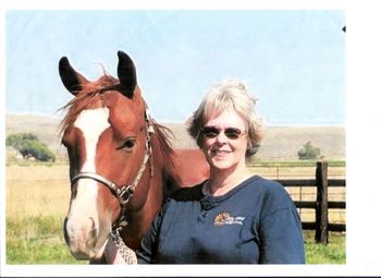 Nita and one of Rainy's foals, she now owns Rainy and is hoping for one just like this.His name was QVested