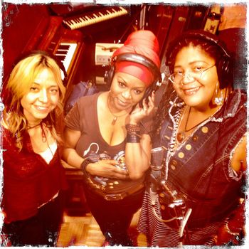 Marti, C.C. White and Pebbles Phillips, recording for Sweet Relief benefit CD with Ben Harper & Relentless 7.
