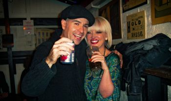 With Fiona Dove, she is always traveling and she appears everywhere we are playing, such a great friend !