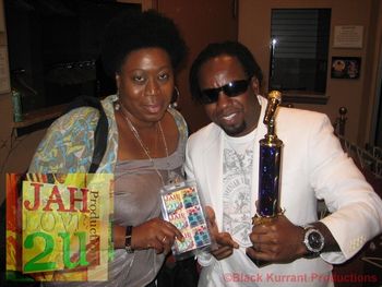 Road Manager - Jahlove from Jahlove2u Productions and Mr. Glamarus after receiving award for performance at the Super Star Event at the Pompeii Lounge in the Bronx 9/30/12. Look out for more from Mr. Glamarus and JahLove2u Productions,