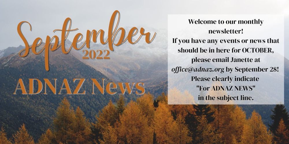 ADNAZ September Newsletter