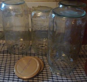 Crabapple juice - reusing odd shaped glass jars