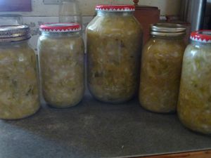 canning tomatoes - making sauerkraut - fermenting