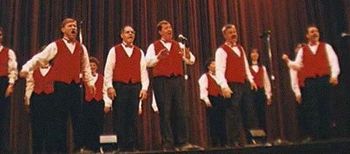 The men, Stephen Clos, Dwight Buffaloe, Steve Reel, Tom Link and Jerry Brown, are sure that There Is Nuttin' Like A Dame.