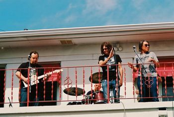 Chris Aaron, Jeff Cohen, pat mAcdonald, & Lisa Bethke performing Steel Yourself - photo by Eric Storlie
