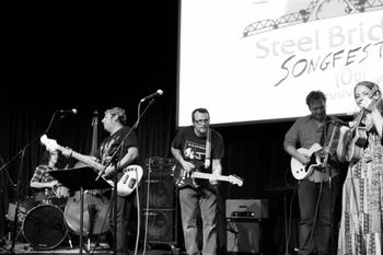 Bryce Gorsuch, Vee Sonnets, Greg Roteik, Rick Wood, & Carley Baer at Third Avenue Playhouse - photo by Jen Brilowski