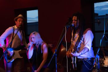 Lantz Lazwell, delphine de St. Paer, Eric McFadden at Door County Fire Company - photo by Teresa Young