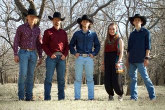 Riley Gilbreath & Lone Star Blue Left to Right John-Samuel May, Cole Gore, Riley Gilbreath, Leah Sawyer, Sam Smith