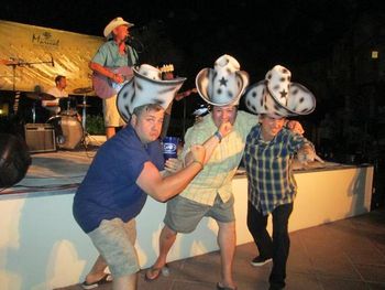Three of the best musicians and funniest guys I know- Jordan Hendrix(L) & Matt Hillyer(R)of 1100 Springs and Dave Perez(M) of the Tejas Brothers in Purto Vallarta, June 2012.