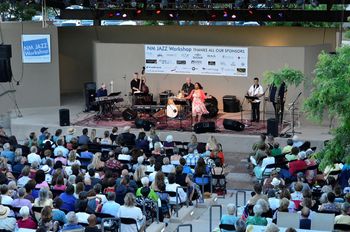 Tracey Whitney - New Mexico Jazz Workshop Women's Voices Singing concert - Albuquerque Museum Amphitheater with Sid Fendley/piano, Micky Patten/bass, Cesar Bauvallet/trombone, Kanoa Kaluhiwa/sax, Andy Poling/drums. 6/7/14