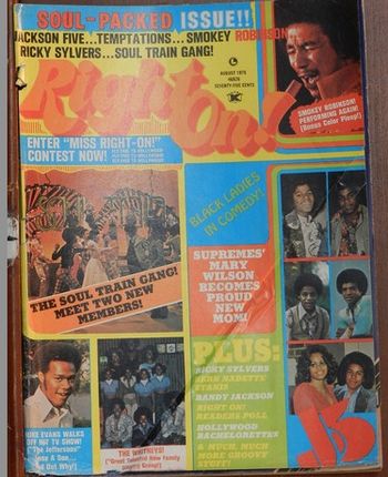 The Whitney Family on the August 1975 cover of Right On! Magazine. It was just one of several issues they appeared in.