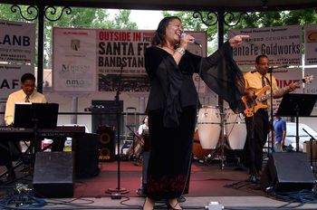Tracey Whitney in concert with Calvin Appleberry and Stephen Williams at the Santa Fe Bandstand, July 15, 2015