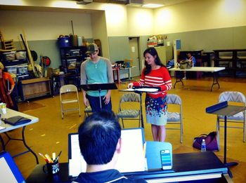 2013 Village Theatre, Washington, reading rehearsal with Mallory King, William A. Williams and musical director RJ Tancioco.