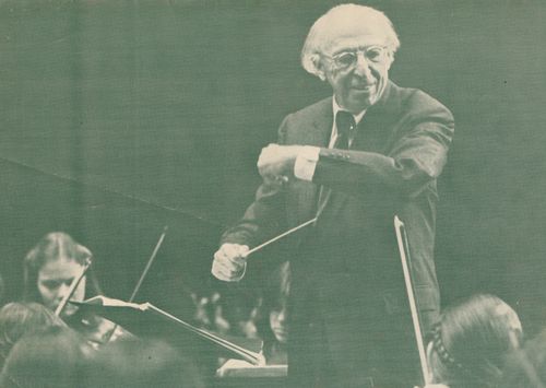 Under the baton of composer Aaron Copland (that's the back of my head with braid). He was a guest conductor of the Westchester Conservatory Orchestra, which I played in during high school. Copland lived quite near my house in Peekskill.