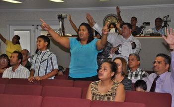 Zion Pentecostal Church, even the sound crew were worshiping. It was a powerful day where 11 came to faith!