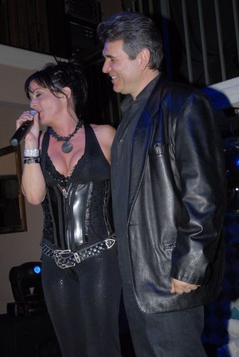 Gioia of Expose' and Luis Martinee producer of Expose' smash hit album at the N.Y.E. MIAMI DISCO FEVER BASH.