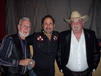 (L-R) Larry Blackwell - pedal steel, Tomas Valenti - fiddle, Mike Robertson - guitar & backup vocals