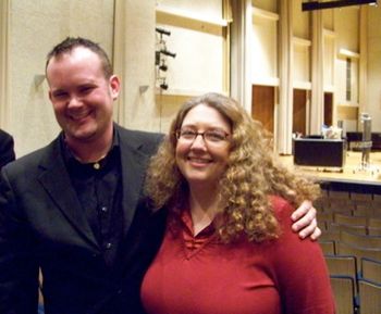 Tracey with Christopher-Joel Carter IV (reigning champion of Liberace Competition) after playing for her Composition recital