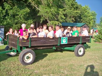 We have a wagon built specifically for hay rides. We use this wagon to shuttle groups across the creek and back to our south pasture for that portion of the "Roxy Ministry Retriever Demos" that require a little more area. The south pasture area also has three Technical Retriever Training Ponds on it.