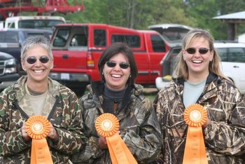 Junior Hunter legs for Sally Sasser and Hank, Amy Gibson and Abbey, and Stacy Overcash and Trixi at the Yadkin River Spring Hunt Test