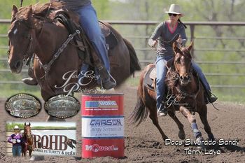 Dox Silverado Sandy & Terry Laye - PQHB Futurity Incentive Champion, May 2015 (Photo courtesy of Just Enjoy Photography)