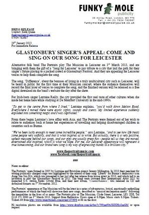 leicester 3rd march concert press release