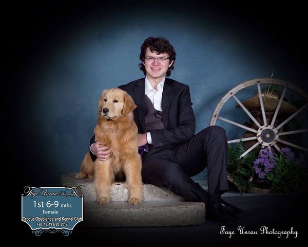 Rebel at her first show. We were so proud of our Ethan and Rebel. She was shown in 5 shows and won her class 3/5 of the shows! Looks like they are a great team! Looking forward to seeing more of them in the ring in the future.