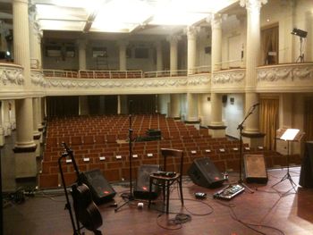 10/10/2013 Sala Estense, Piazza Municipale, Ferrara, Emilia-Romagna, Italy. Soundchecked and ready to play...
