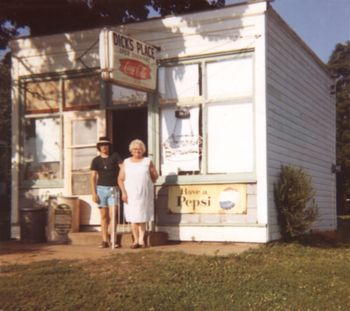 Dick's Place in the 1970s. My great Aunt Helen is seen with a nephew, Carl out front. The store operated in La Salle Illinois on Tonti st. across from Hegeler swimming pool.