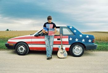 I like photographing people, too. This is Nate, a former guitar student who came to me when he was 23 and drove up in his patriotic car. He and the car were too unique, so I just had to work with him.
