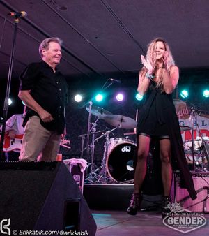 Shari singing with Delbert, 2016