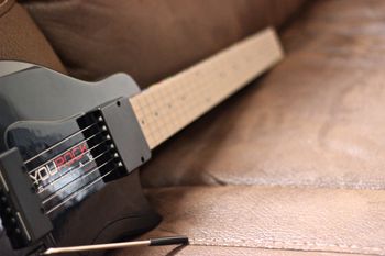 (03/25/14) Totally changing it up today. This is a YRG-1000 Gen-2, Made by Inspired Instruments. It is basically a Guitar Hero Controller setup to transmit MIDI. And in-fact is a pretty killer Guitar MIDI controller. It has some on board sounds which are ok, but with a MIDI out and USB out to the computer it can trigger any virtual instruments. The fretboard is rubber and every fret position is a button, then there are 6 strings for picking which will trigger the string. It also sports a tap mode which lets you just do hammer ons or 2 handed technics.