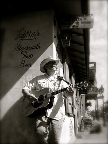 Love this B&W shot in front of Lafitte's Blacksmith Shop in the French Quarter of New Orleans where Amy and I lived for a decade.