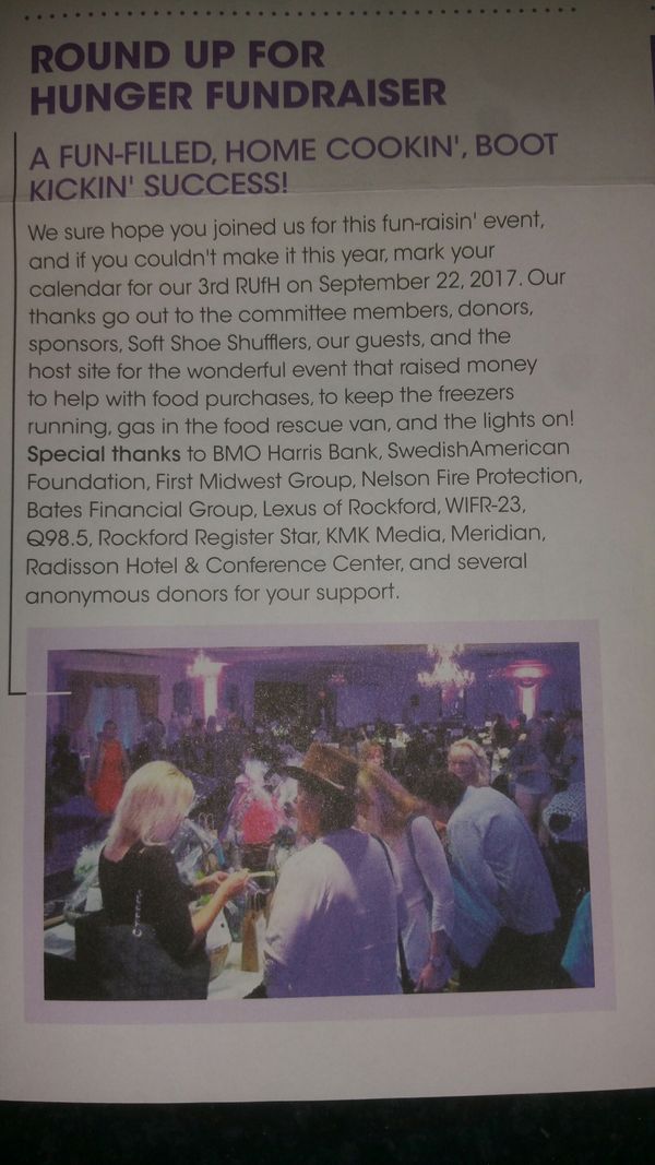 September 23, 2016 Rock River Food Pantry Fund Raiser