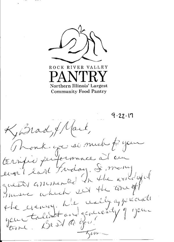 September 22, 2017 Rock River Food Pantry Fund Raiser