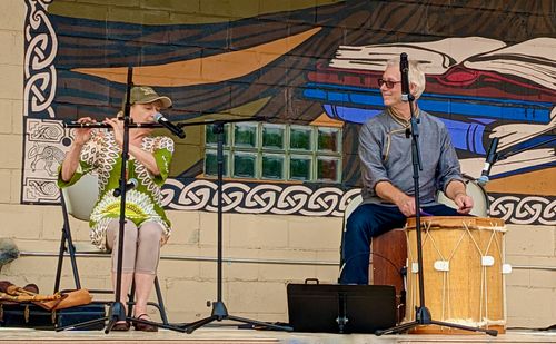Michael brings a great variety of beautiful world percussion to the stage for MacKenzie & Bissonnette.